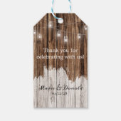 Rustiek hout en lantaarns cadeaulabel (Voorkant)