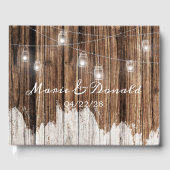 Rustiek hout en lantaarns gastenboek (Voorkant)