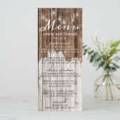 Rustiek hout en lantaarns menu (Staand voorkant)