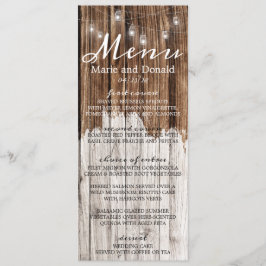 Rustiek hout en lantaarns menu