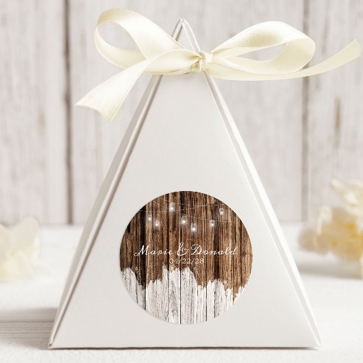Rustiek hout en lantaarns ronde sticker