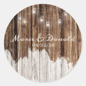 Rustiek hout en lantaarns ronde sticker (Voorkant)