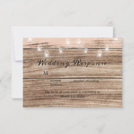 Rustiek hout en lantaarns RSVP kaartje