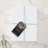 Rustiek hout en lichten bloemengewei Boho Chic Cadeaulabel (Met Touw)
