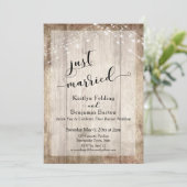 Rustiek hout en lichten, Net getrouwd, Alleen rece Kaart (Staand voorkant)