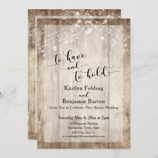 Rustiek hout en lichten Om te hebben en te houden Kaart (Voorkant / Achterkant)