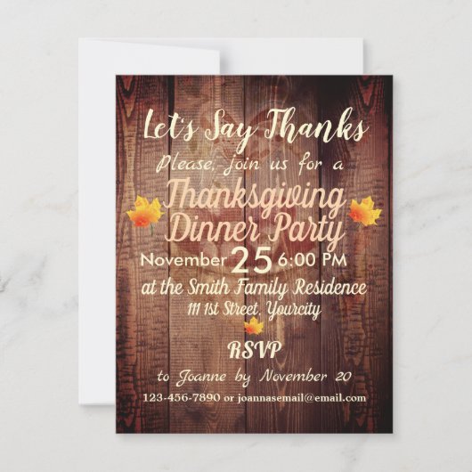 Rustiek Hout en Mand Thanksgiving Custom Kaart (Voorkant)