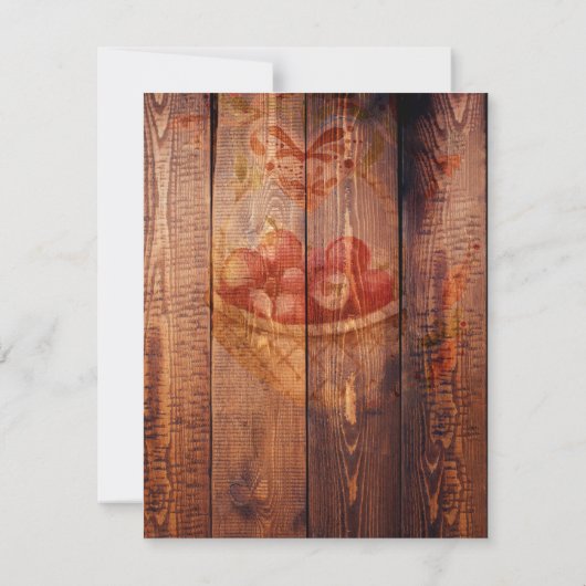 Rustiek Hout en Mand Thanksgiving Custom Kaart (Achterkant)