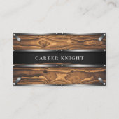 Rustiek hout en metaal Industrieel Visitekaartje (Voorkant)