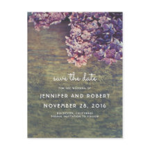 Rustiek Hout en Paarse Lilacs Floral Save the Date