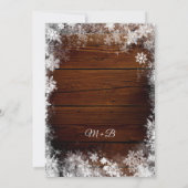 Rustiek Hout en Sneeuw Winter Wedding Kaart (Achterkant)