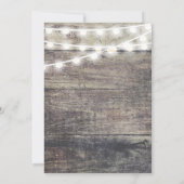 Rustiek hout en string lichten vrijgezellenfeest kaart (Achterkant)