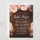 Rustiek Hout en String Lights Bloemen Vrijgezellen Kaart (Voorkant)