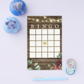 Rustiek hout en verlichting bingogame flyer (Enkel)