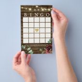 Rustiek hout en verlichting bingogame flyer (Hand)