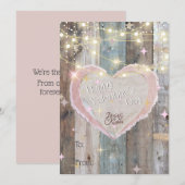 Rustiek hout en verlichting Happy Valentines Day K Feestdagenkaart (Voorkant / Achterkant)