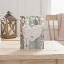 Rustiek hout en verlichting Happy Valentines Day K Feestdagenkaart