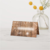 Rustiek hout en verlichting Land bruiloft Plaatskaartje (Voorkant)