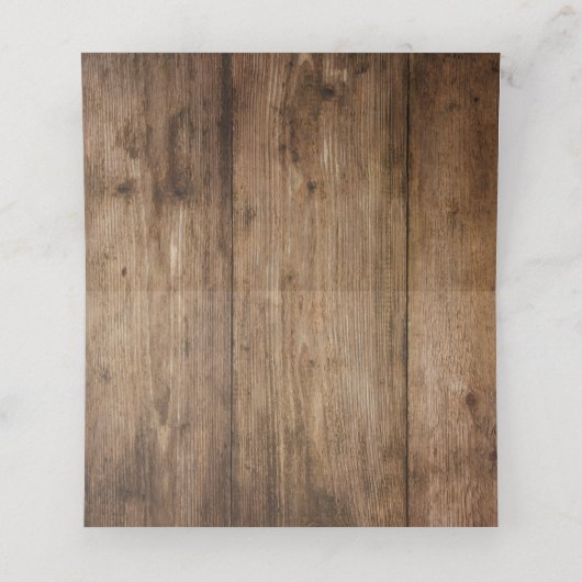 Rustiek hout en verlichting Land bruiloft Plaatskaartje (Binnenkant ongevouwen)