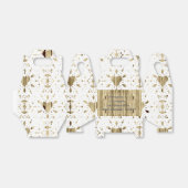 Rustiek hout en wit kanten hart land bruiloft bedankdoosjes (Uitgevouwen)