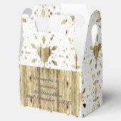 Rustiek hout en wit kanten hart land bruiloft bedankdoosjes (Geopend)