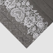 Rustiek hout en witte kant Lace boerderij-chic Tissuepapier (Detail)