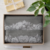 Rustiek hout en witte kant Lace boerderij-chic Tissuepapier (Geschenk)