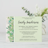 Rustiek hout & Eucalyptus Botanisch Vrijgezellenfe Kaart (Staand voorkant)