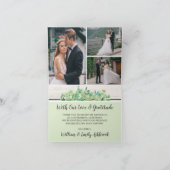 Rustiek hout & Eucalyptus bruiloft dank u 4-foto Kaart (Binnen)