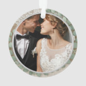 Rustiek hout & Eucalyptus Mr & Mrs Kerstmis Ornament (achterkant)