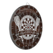 Rustiek Hout Familie Custom Name Wedding Dartbord (Voorkant Links)