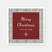 Rustiek Hout Familie Eenvoudig Kerstfeest Servet (Voorkant)