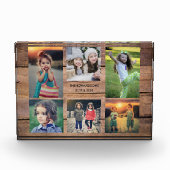 Rustiek hout familie foto collage fotoblok (Voorkant)