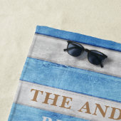 Rustiek hout familie strand huis nautische strepen strandlaken (In situ)