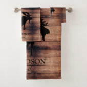 Rustiek hout familienaam Moose Bad Handdoek (Insitu)