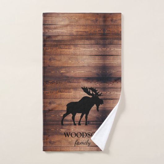 Rustiek hout familienaam Moose Bad Handdoek (Handdoek)
