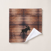 Rustiek hout familienaam Moose Bad Handdoek (Wasdoekje)