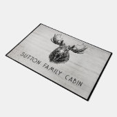 Rustiek hout familienaam Moose Deurmat (Schuin)