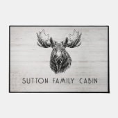 Rustiek hout familienaam Moose Deurmat (Voorkant)