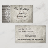 Rustiek Hout filigraan bruiloft website | grey Informatiekaartje (Voorkant / Achterkant)