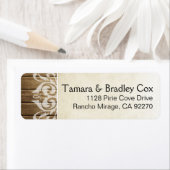 Rustiek hout filigraan | bruin wit etiket (Insitu)