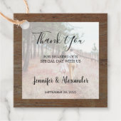 Rustiek hout foto land bruiloft Dank u Bedankjes Labels (Voorkant)