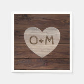 Rustiek hout foto's Monogram bruiloft receptie Servet (Voorkant)