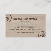 Rustiek hout-gebrande gestempeld monogram op bruin visitekaartje (Achterkant)