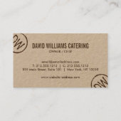 Rustiek hout-gebrande gestempeld monogram op Kraft Visitekaartje (Achterkant)