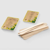 Rustiek Hout Geel Bloemen Vlinder Programma Handwaaier (Niet-gemonteerd)