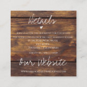 Rustiek Hout Geel Zonnebloem Herfst Bruiloft Detai Informatiekaartje (Achterkant)