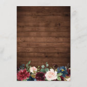 Rustiek Hout Geometrische Bourgogne Bloemen Detail Informatiekaartje (Achterkant)