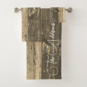 Rustiek hout Gepersonaliseerd familienaam badhandd Bad Handdoek (Insitu)