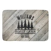 Rustiek Hout Gepersonaliseerde Familie Cabine Naam Badmat (Voorkant)